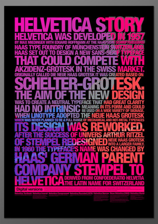 Helvetica Story Poster by Attila Horvath