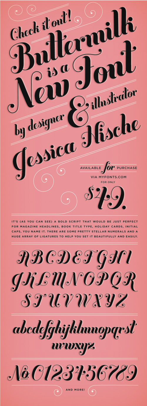 Buttermilk Font Announcement by Jessica Hische