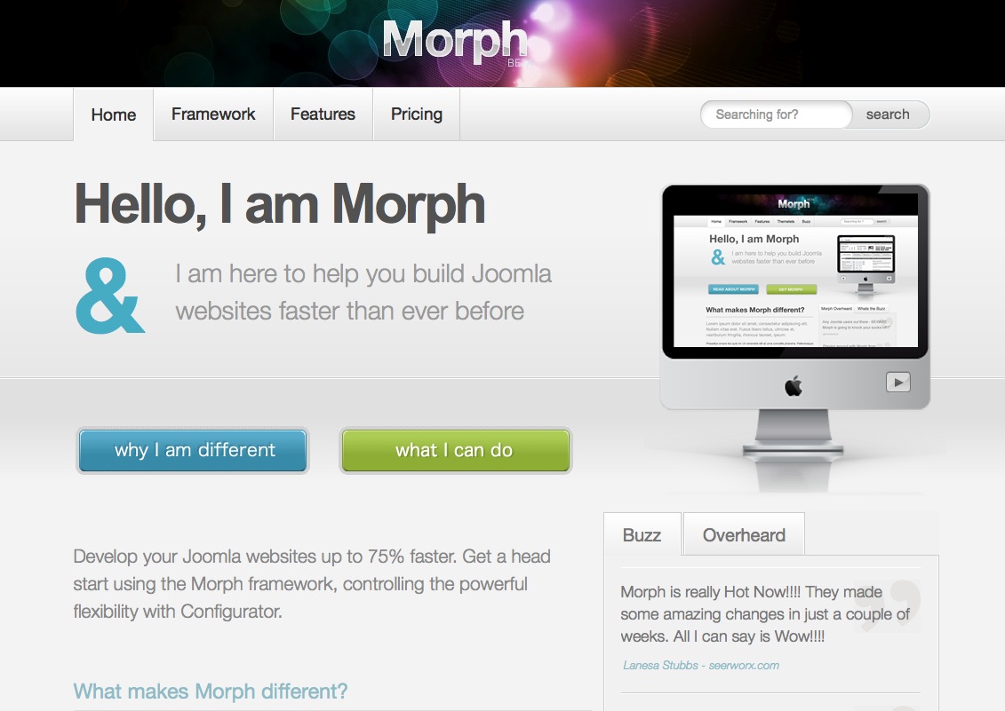 The new info site for the Morph framework by prothemer 