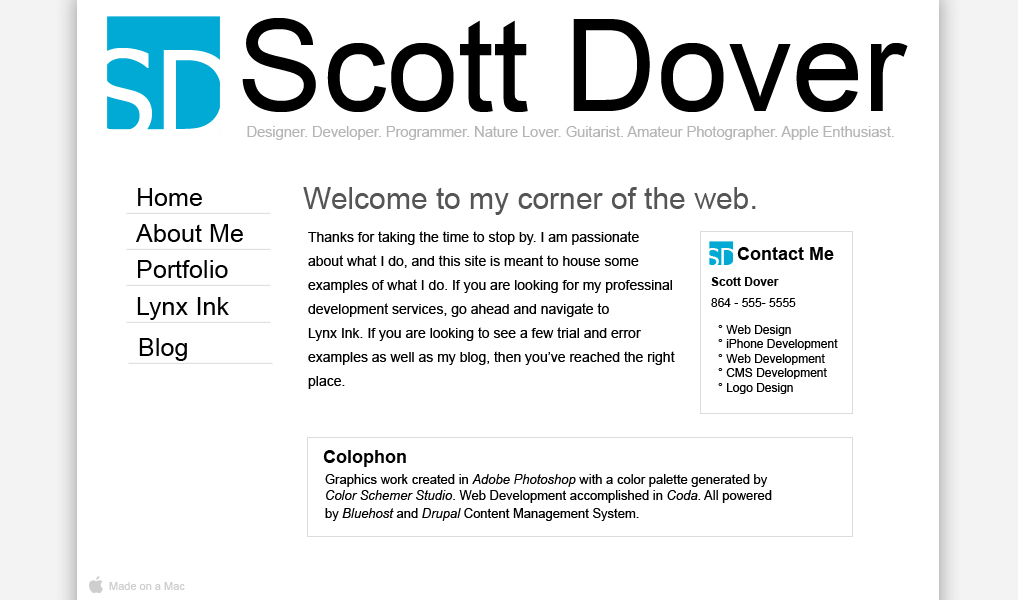 potential web site by Scott Dover