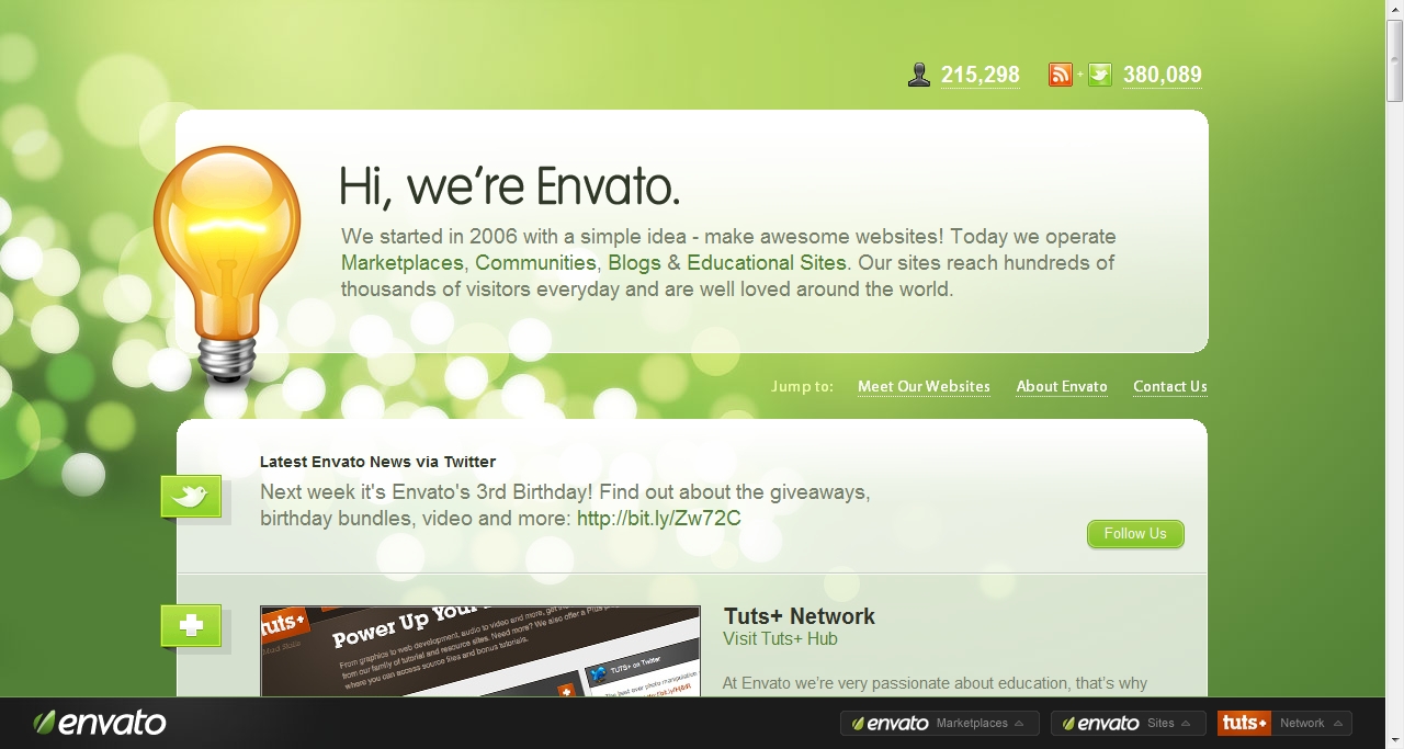 Visit Envato's web page