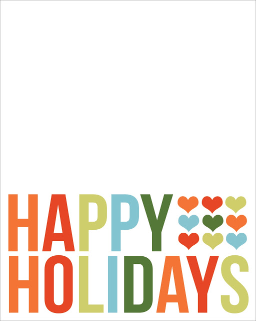 Happy Holidays Christmas Card Printable