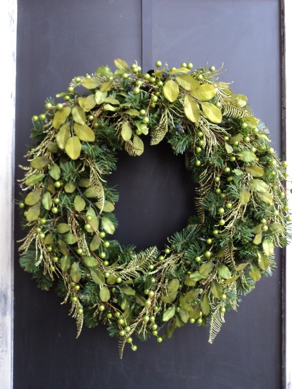 Modern Chartreuse Christmas Wreath