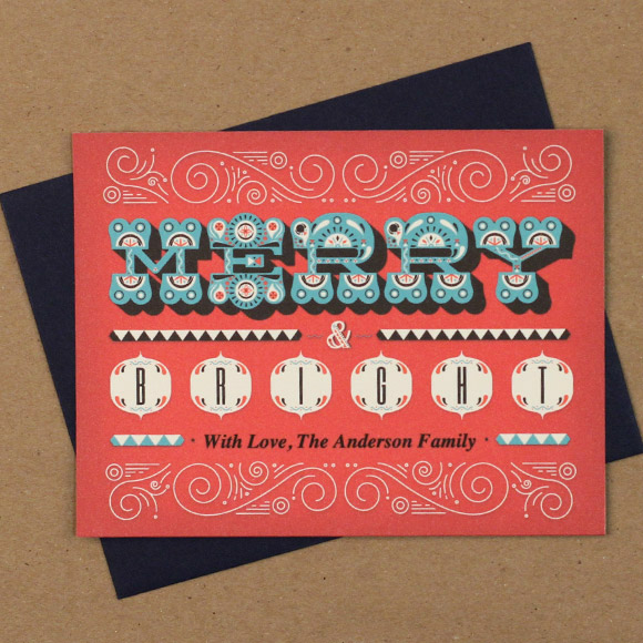 Merry & Bright Holiday Card Printable