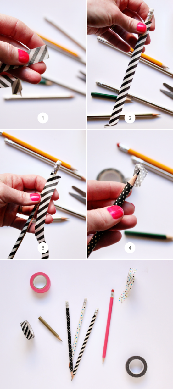 DIY Washi Tape Pencils