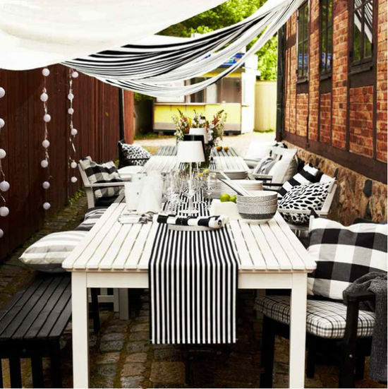 Black and White Outdoor Dining Room - IKEA