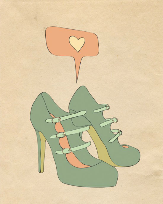 Shoe Lover Print by Parada Creations