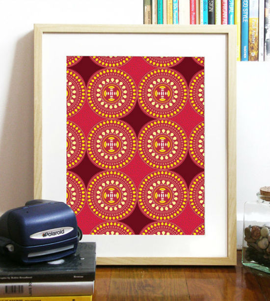 Tribal African Red Print Poster