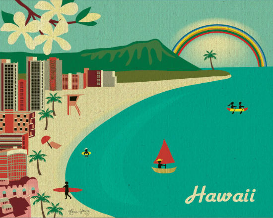Diamond Head and  Waikiki Beach in Hawaii by Loose Petals