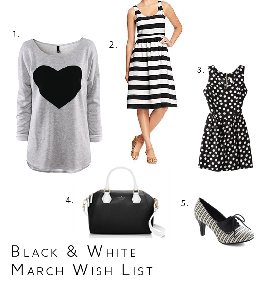Black and White March Wish List