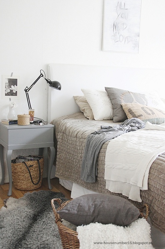 Gray Neutral Rustic Bedroom