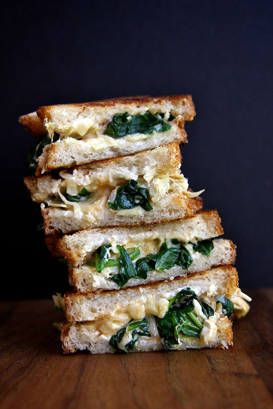 Spinach Artichoke & Grilled Cheese Sandwich by Joy the Baker