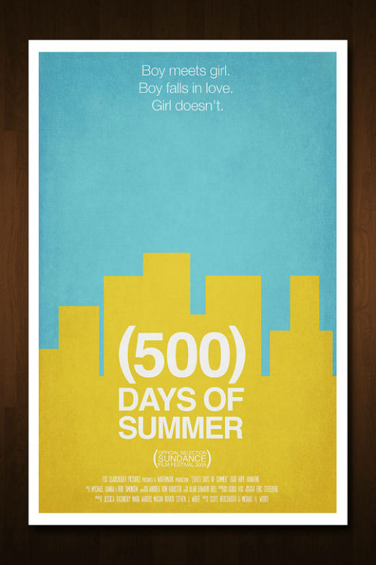 500 Days of Summer Minimal Movie Poster - 11x17 by Nick Morrison