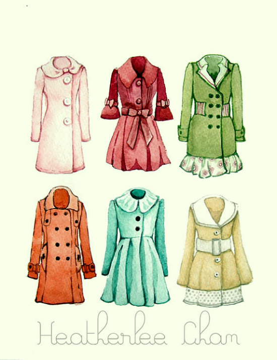 Dress Coats Watercolor Print - Heatherlee Chan