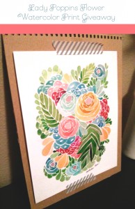 Lady Poppins Flower Watercolor Print Giveaway