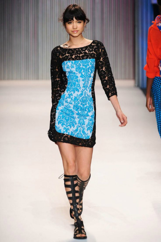 Black Lace and Blue Damask - Tracy Reese SS 2014