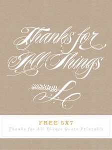 Thanks for All Things Printable