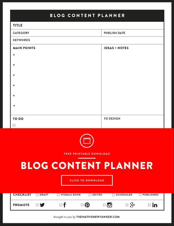 Blog Content Planner - The Native New Yawker