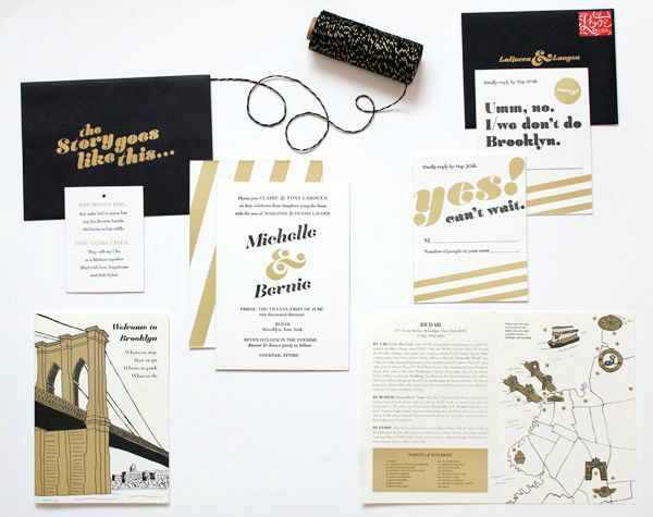 Black & Gold Wedding Invitations - Oh So Beautiful Paper