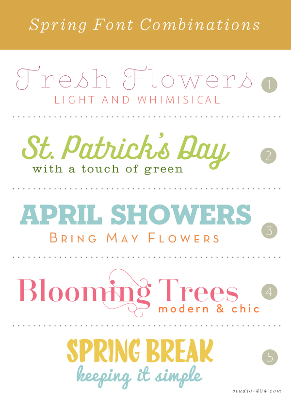 Spring Font Combinations - Studio 404