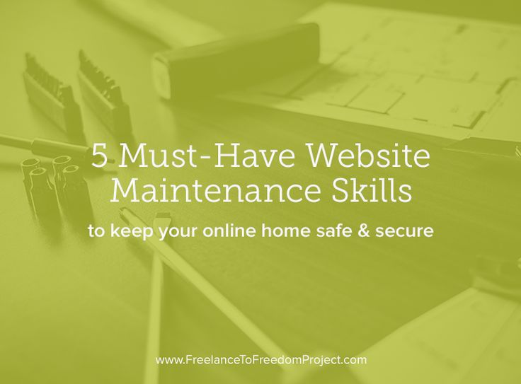  5 Must-have Website Maintenance Skills - Freelance to Freedom Project
