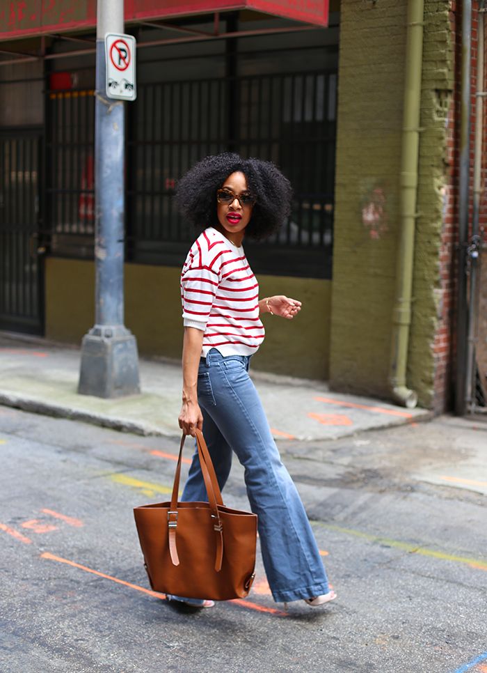 Striped Top & Flared Jeans - Mattieologie