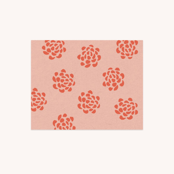 Florals Illustrated in Coral on a Blush Background