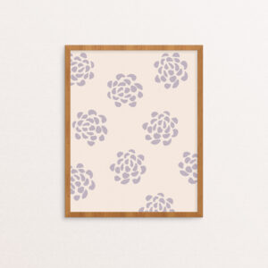Florals Illustrated in Orchid on a Cream Background
