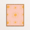 Illuminated Yellow Sun on Blush Pattern Print