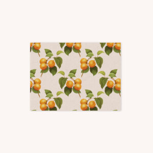 Notecard featuring apricot botanical illustration pattern