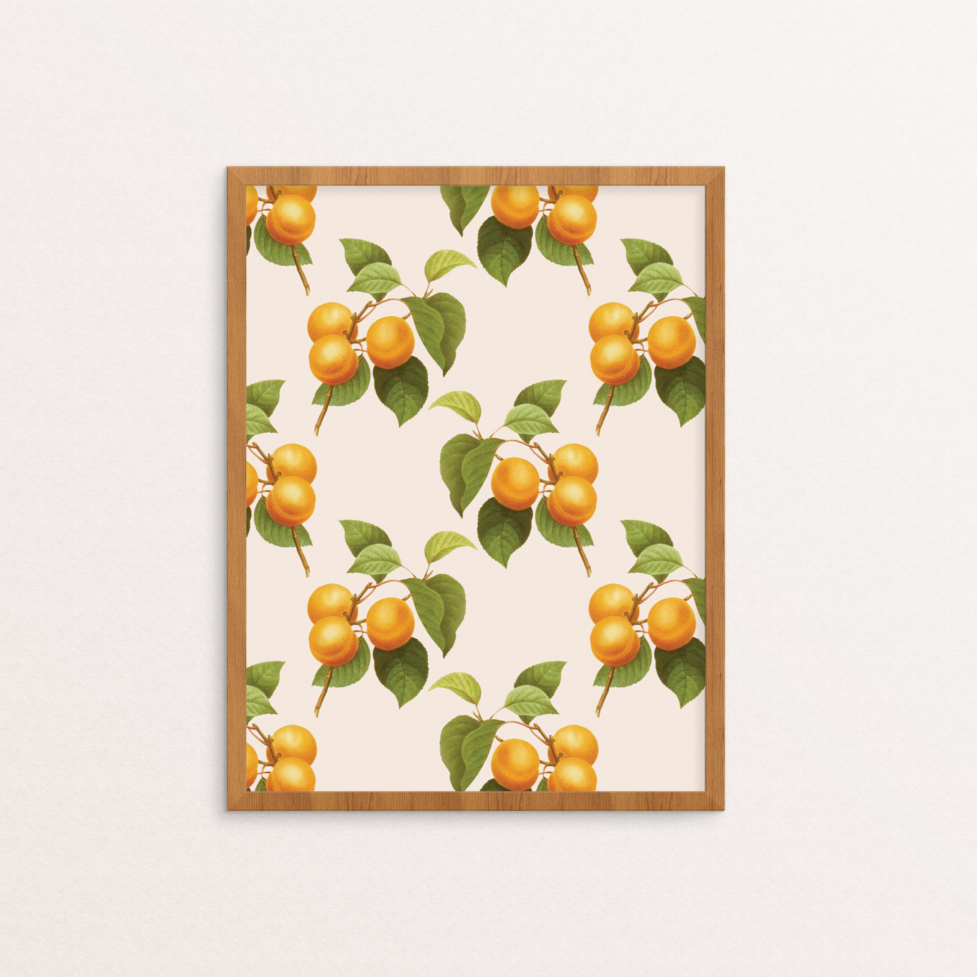 Botanical Orange Pattern Print in Frame