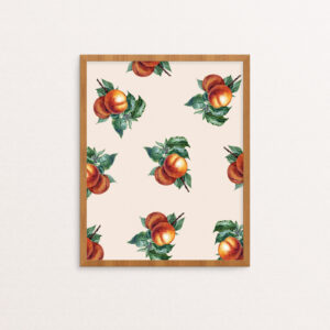 Botanical Peach Pattern Print in Frame