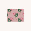 Pink peony bloom illustration pattern card on pink background