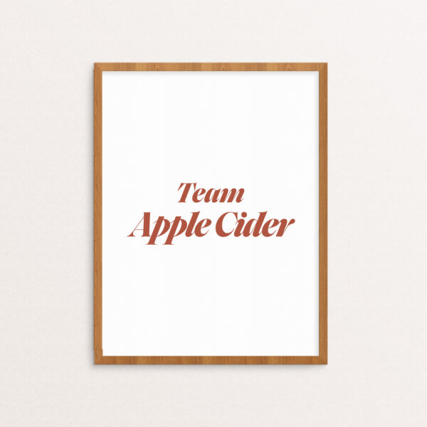 Team Apple Cider Print in Auburn Type on White Background