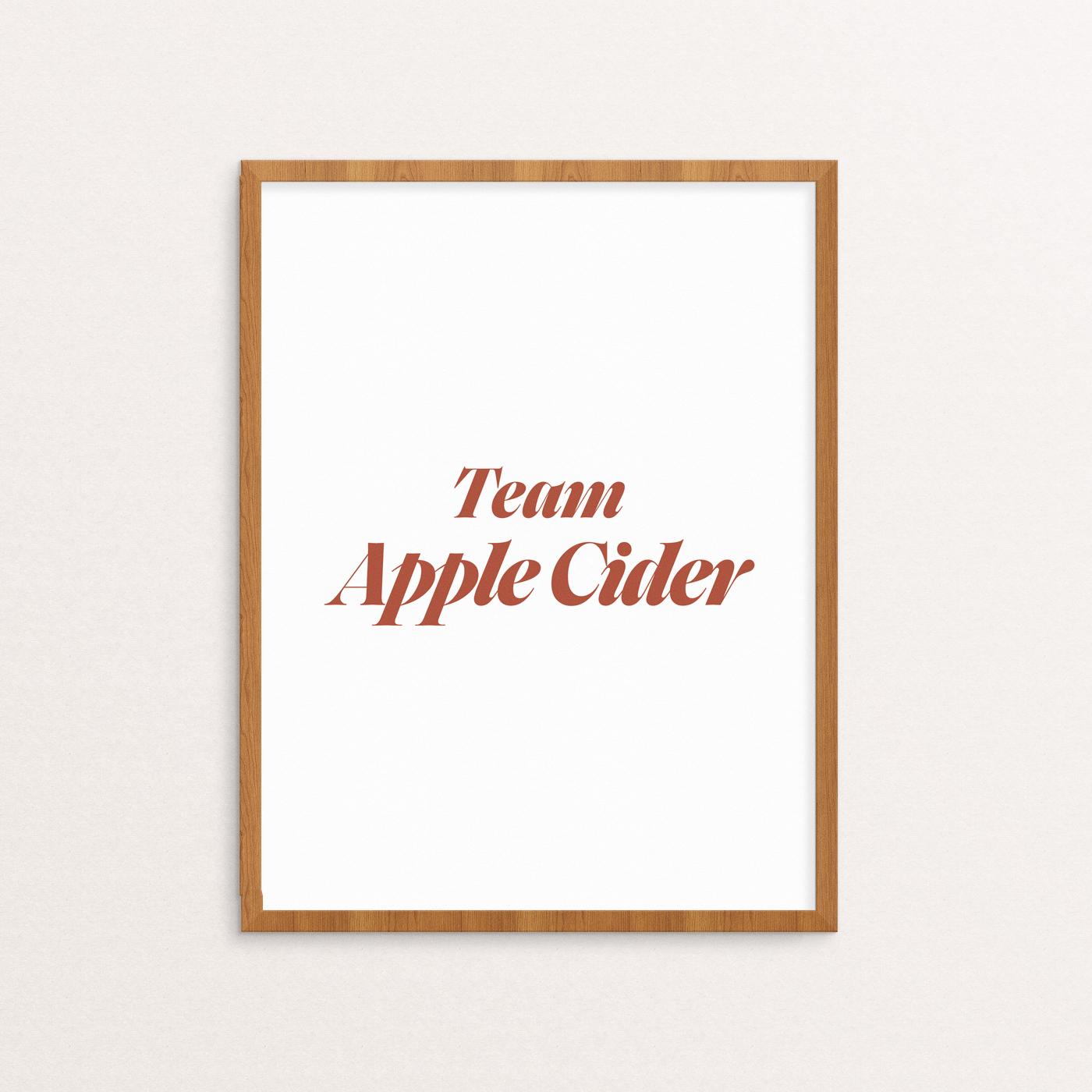 Team Apple Cider Print in Auburn Type on White Background